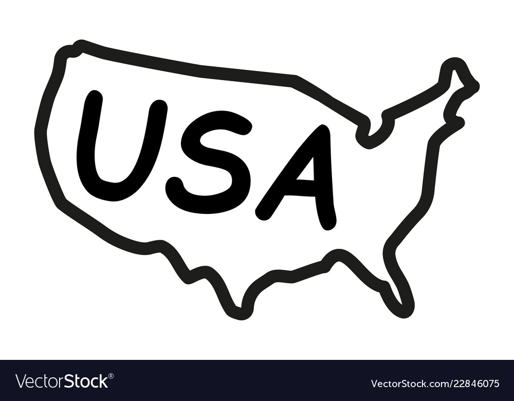 Hand-drawn map of the united states america Vector Image