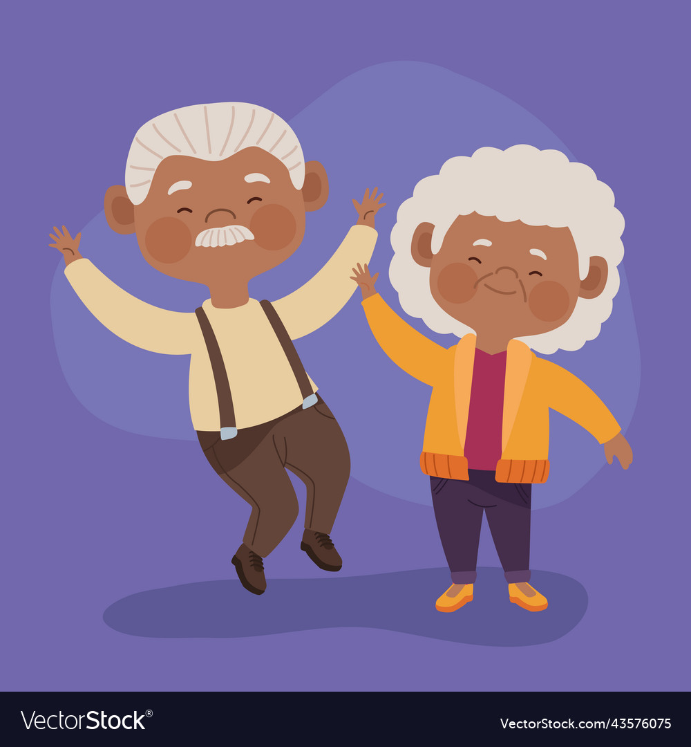 Happy afro old couple