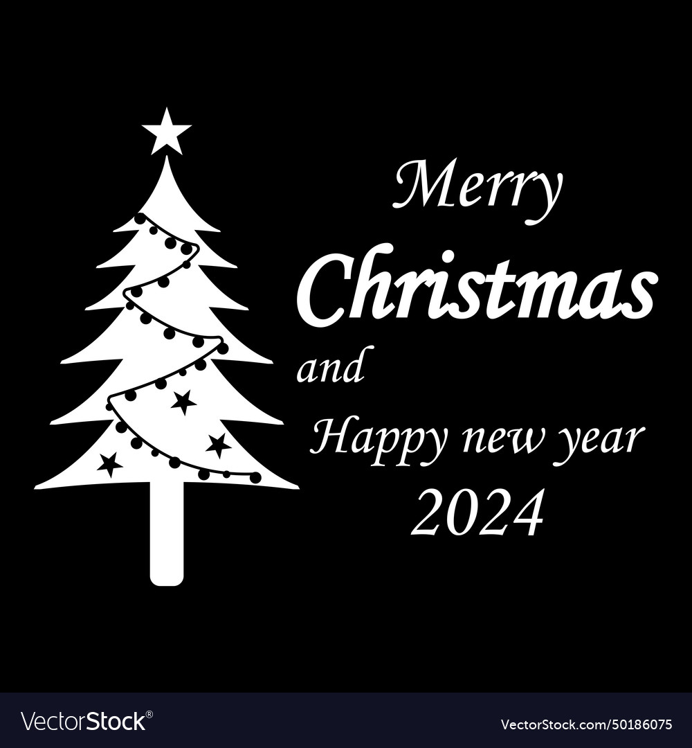 Happy new year and merry christmas logo Royalty Free Vector