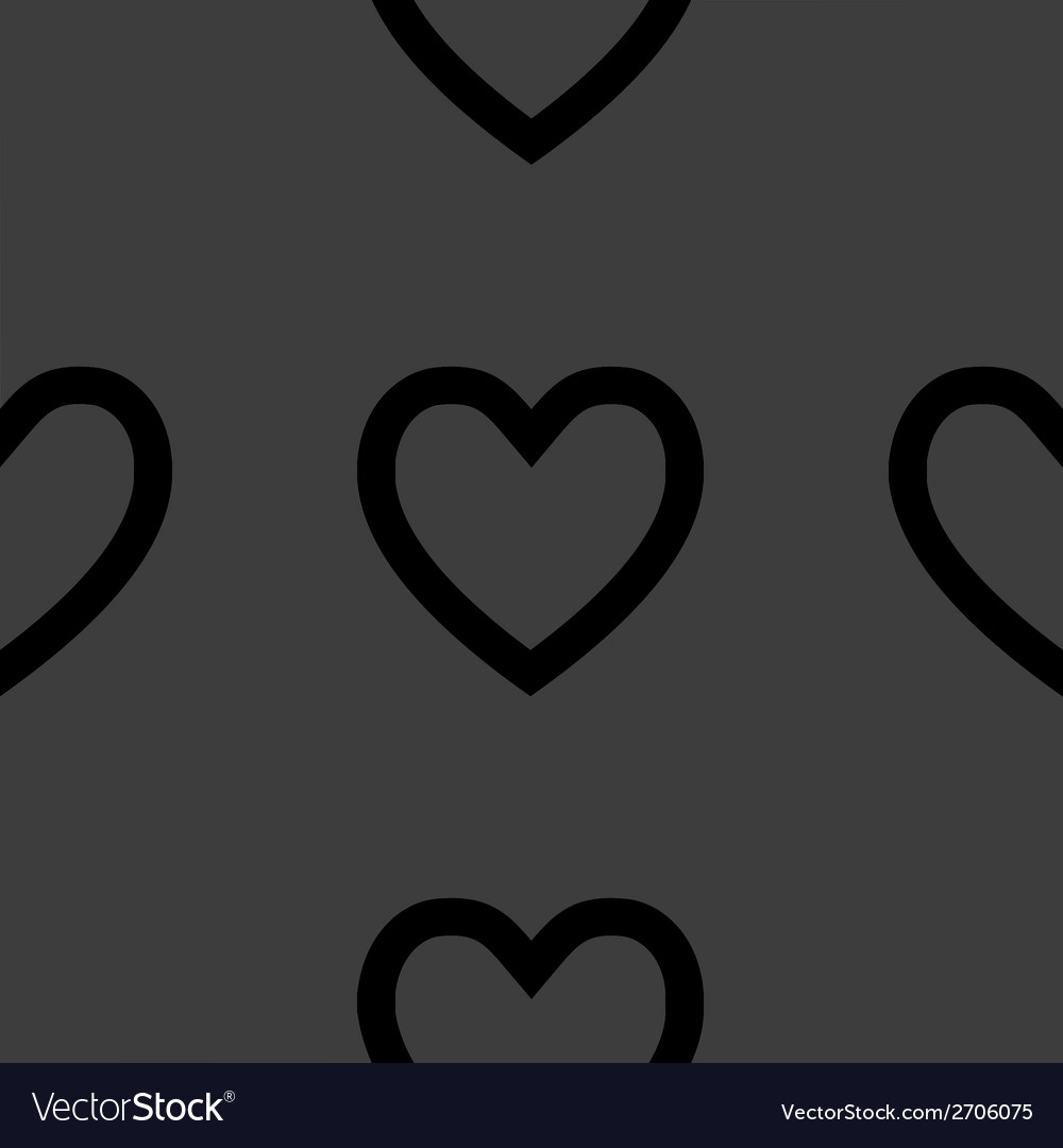 Heart web icon flat design seamless pattern