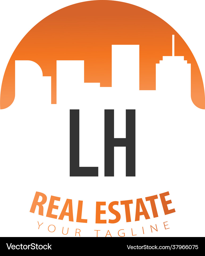 Initial letter lh real estate creative logo Vector Image