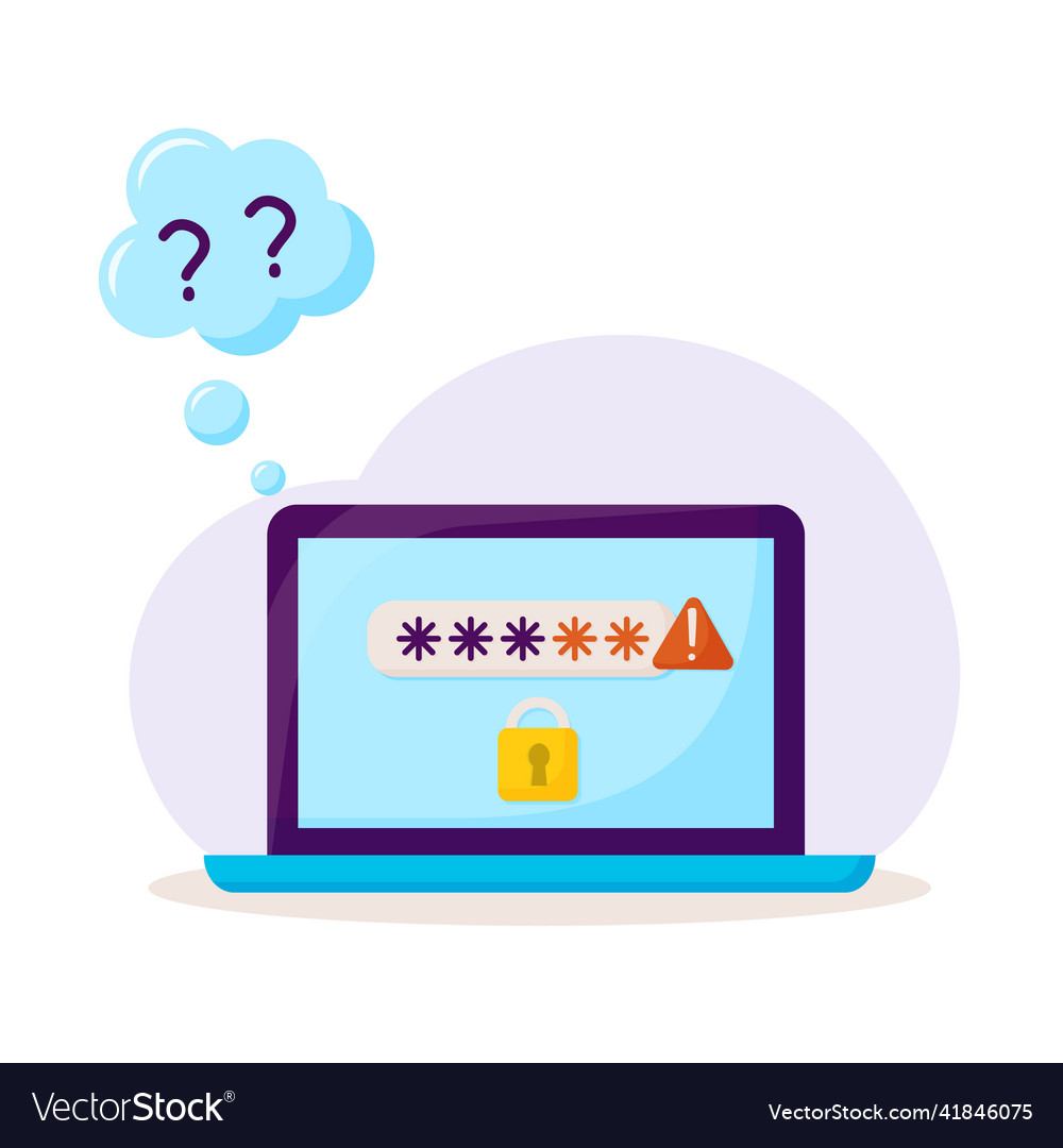 Login page with forgotten password vector image Login page with forgotten password