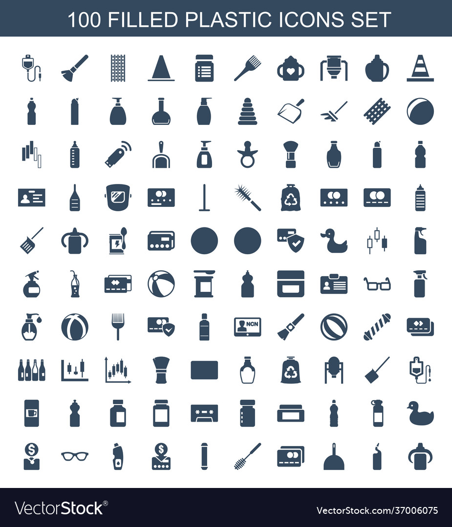 Plastic icons Royalty Free Vector Image - VectorStock