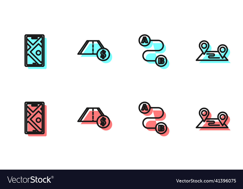 Set line route location city map navigation toll