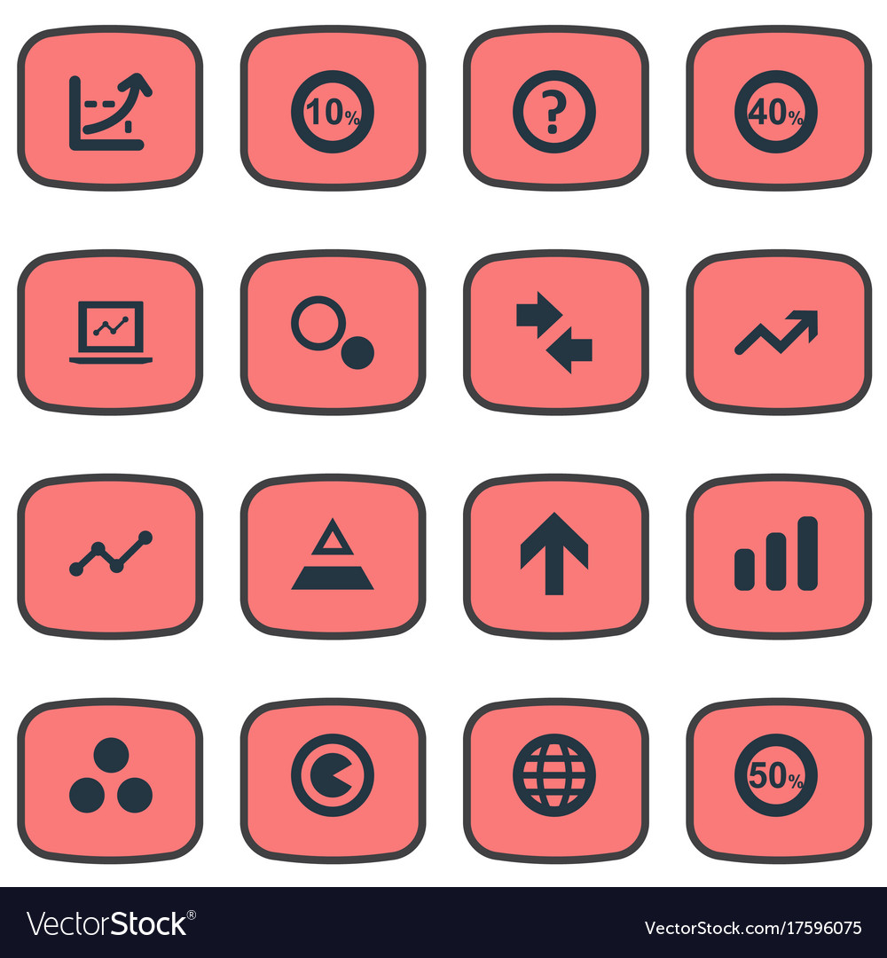 Set of simple analytics icons