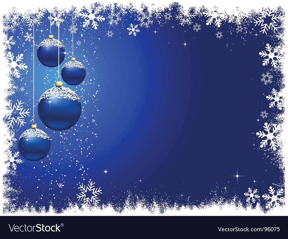 Snowy christmas baubles Royalty Free Vector Image