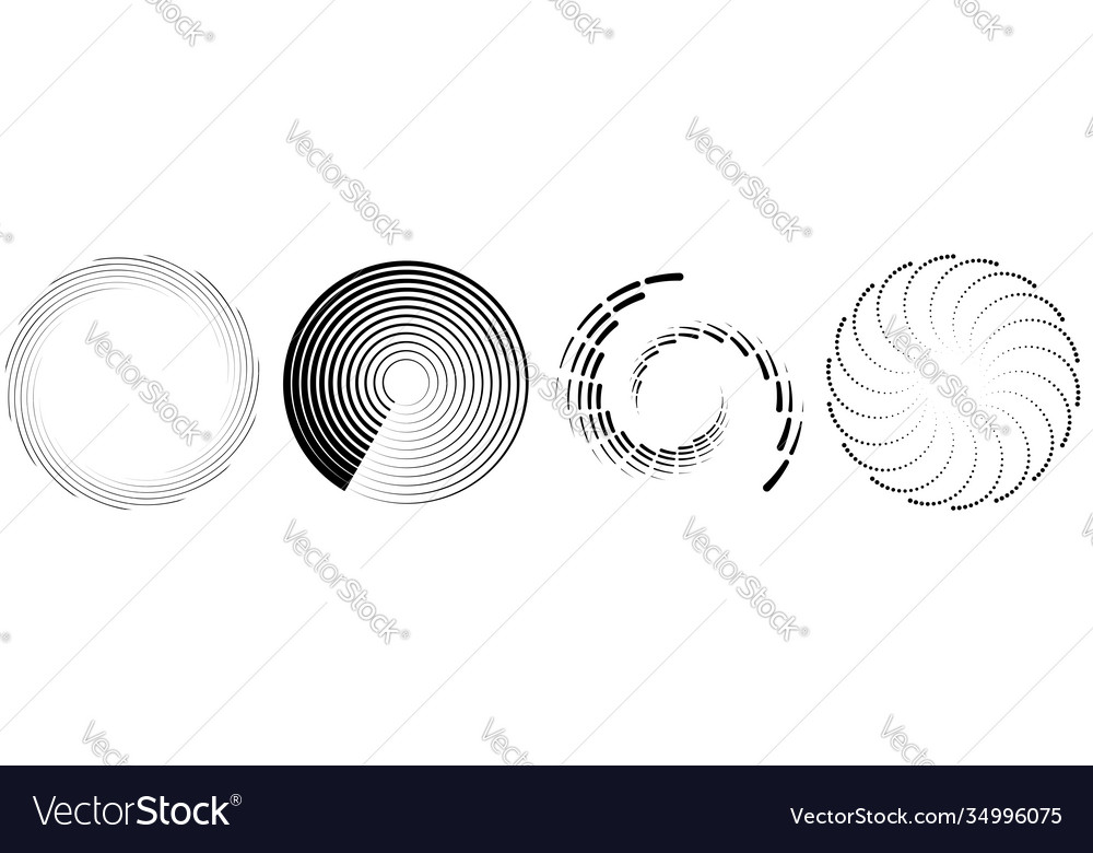 Spiral swirl twirl element set rotating circular Vector Image Spiral swirl twirl element set rotating circular