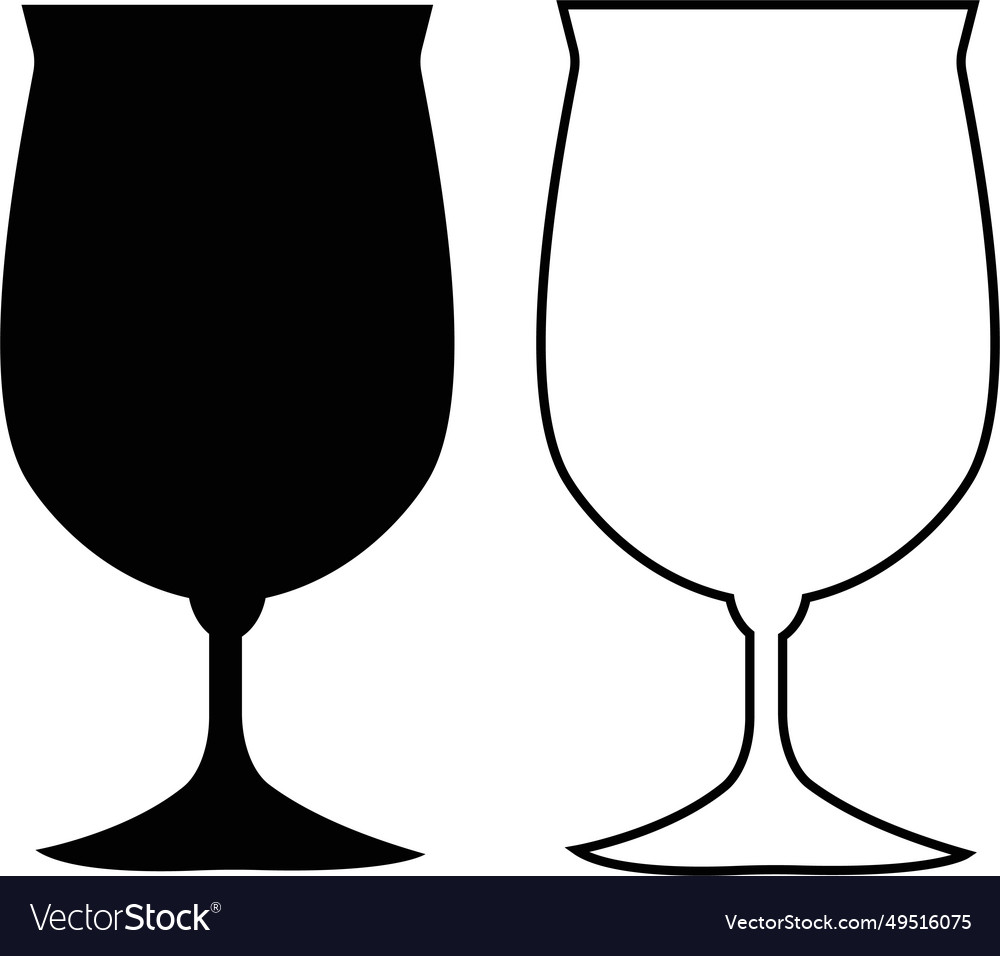 Wine glasses icons set simple symbol of bar