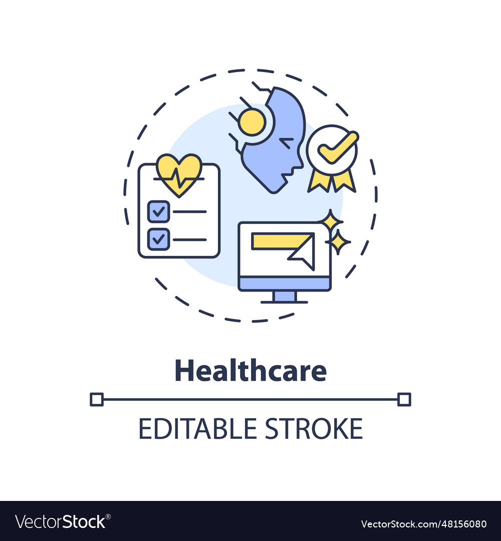 2d customizable healthcare line icon concept Vector Image