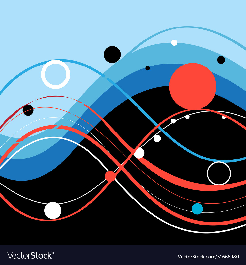 Abstract colored background with wavy elements