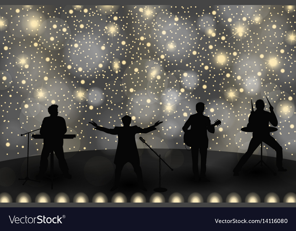 Band Show Konzept mit gelbem Licht und Sternen Set