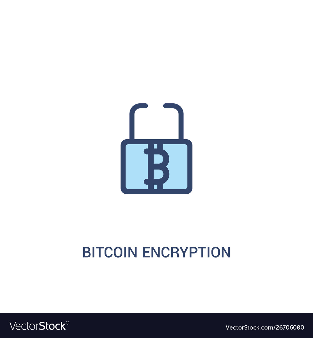 Bitcoin encryption concept 2 colored icon simple vector image Bitcoin encryption concept 2 colored icon simple