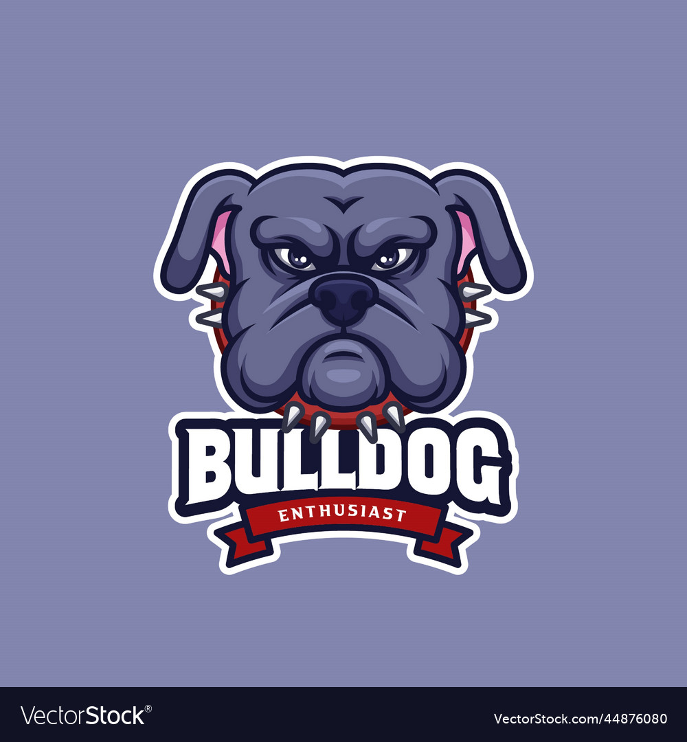 Bulldog Enthusiast Creative Cartoon Mascot Logo Vector Image