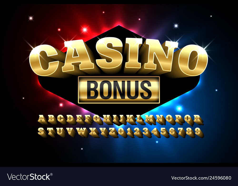 Casino style glossy font Royalty Free Vector Image