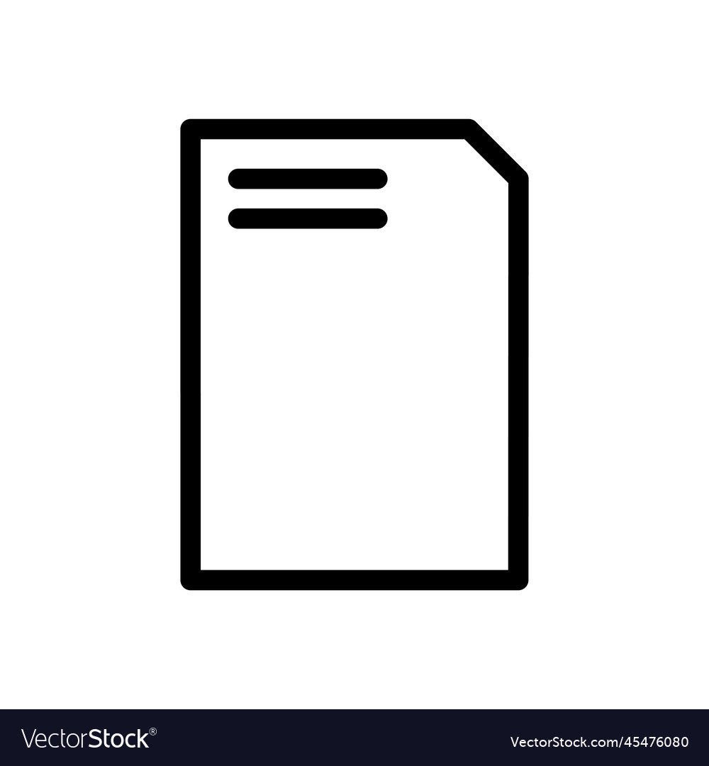 Computer file line icon isolated on white vector image Computer file line icon isolated on white