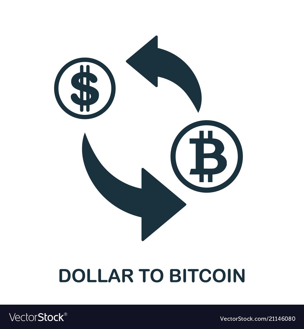 Dollar to bitcoin icon mobile app printing web vector image Dollar to bitcoin icon mobile app printing web