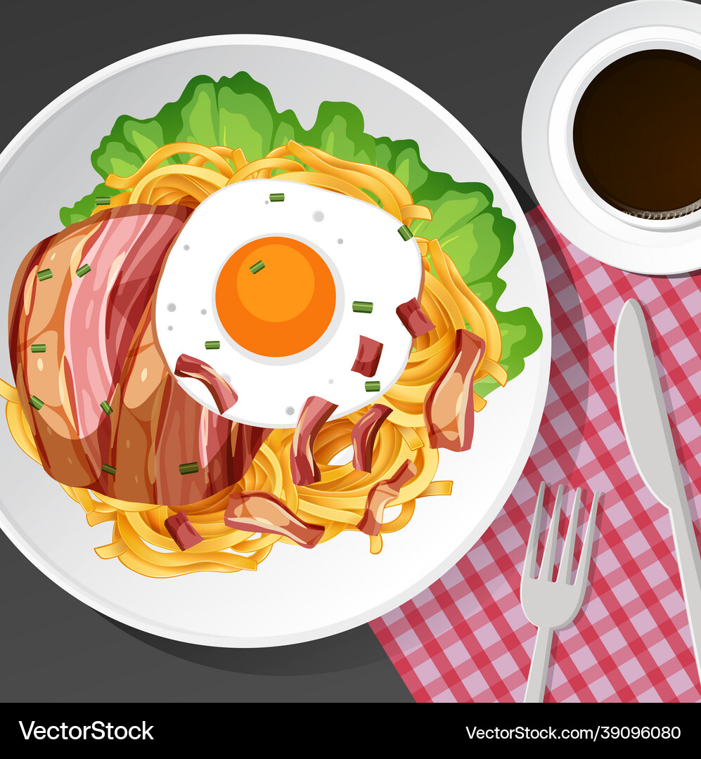 Healthy breakfast set on the table Royalty Free Vector Image