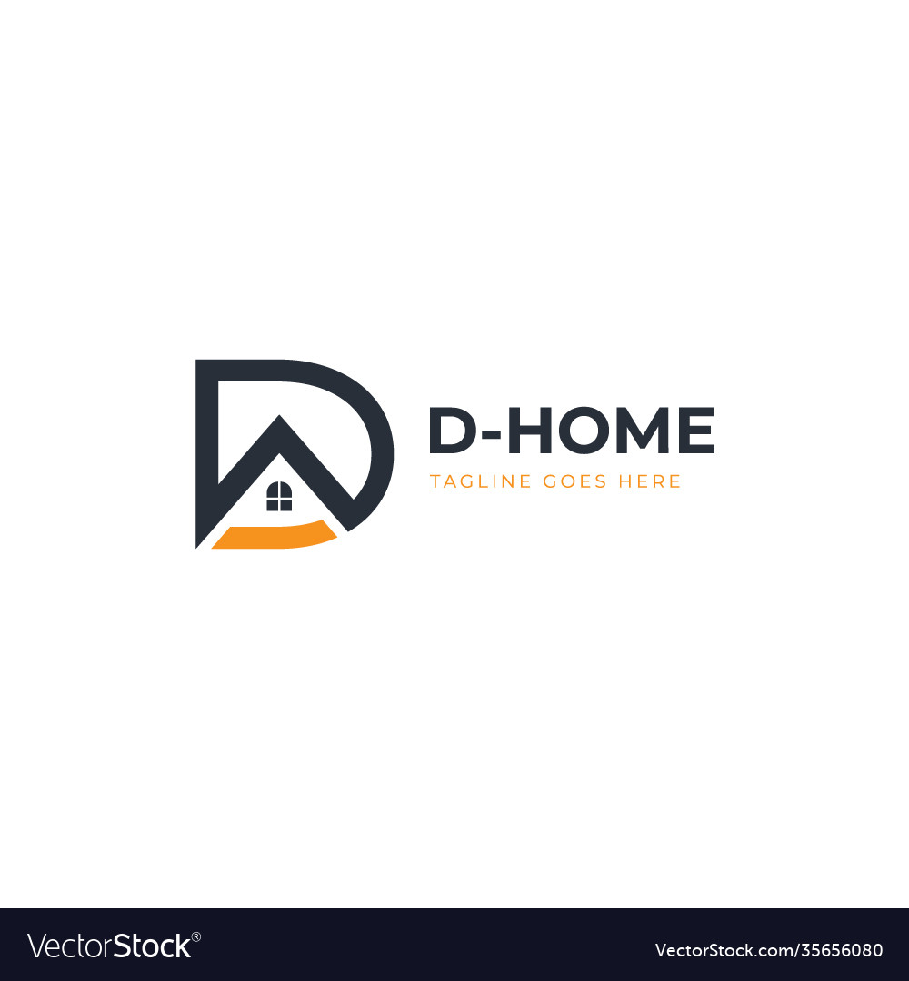 Home with letter d logo for your company