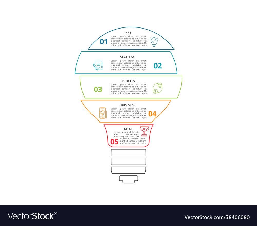 Infografiken Glühbirne Vorlage für Wachstumsdiagramm