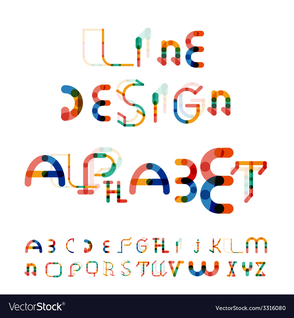 Minimal line design alphabet font typeface