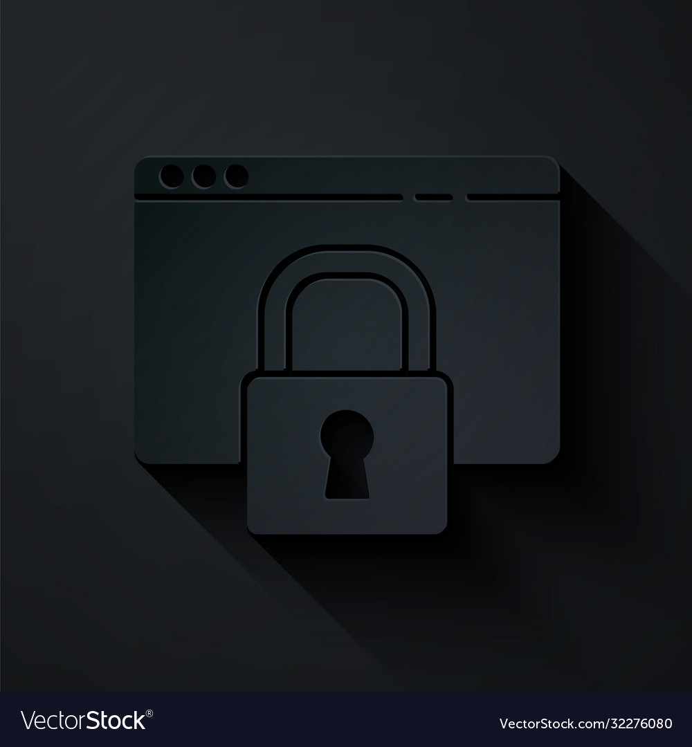 Paper cut secure your site with https ssl icon vector image Paper cut secure your site with https ssl icon
