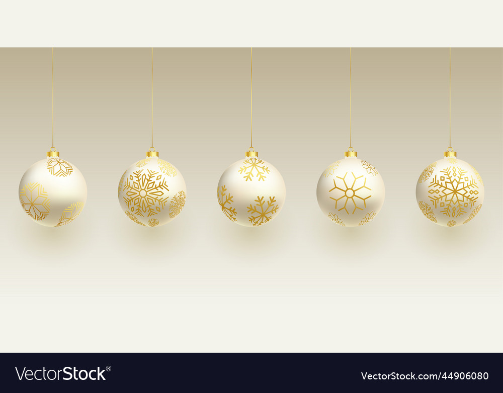 Premium Realistic Christmas Bauble Set For Xmas Vector Image