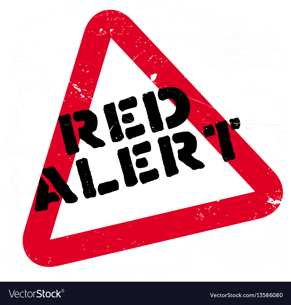 Red alert rubber stamp