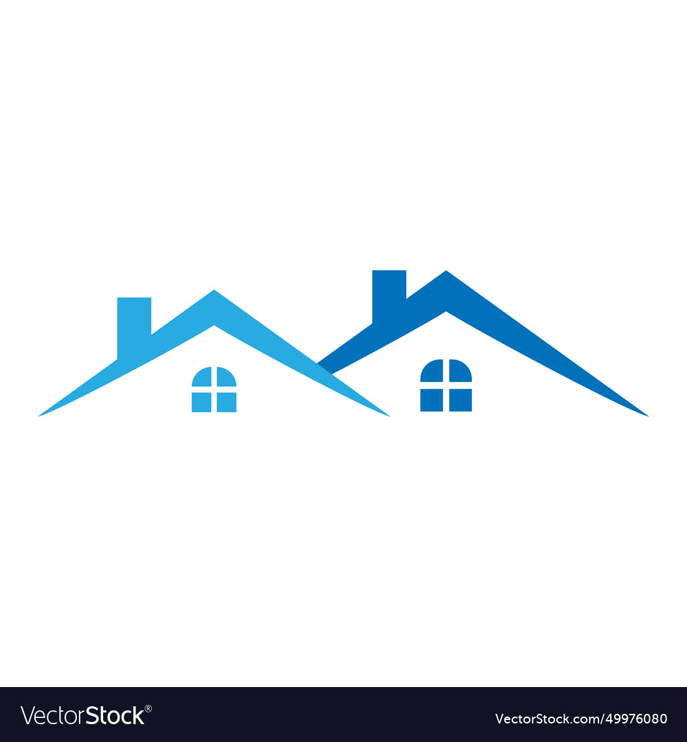 Residential house icon logo design template