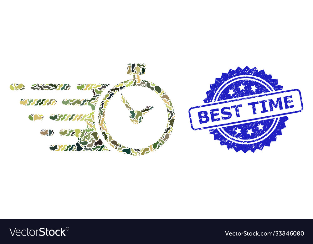 Scratched beste Zeit Stempelsiegel und Militär Vector Image Scratched beste Zeit Stempelsiegel und Militär