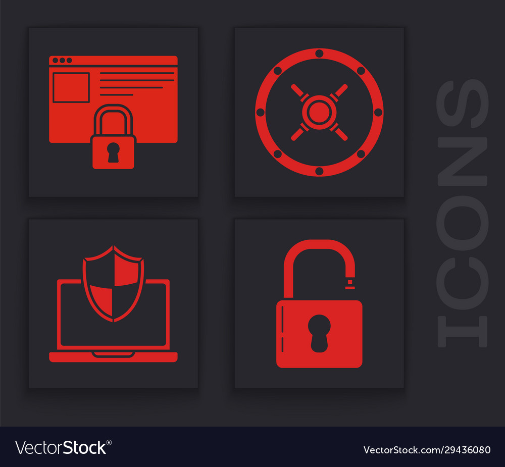 Set open padlock secure your site with https vector image Set open padlock secure your site with https