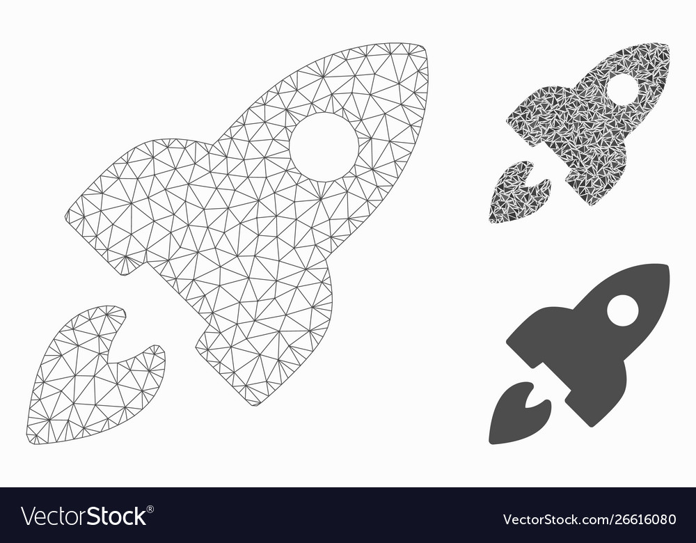 Space rocket mesh 2d model and triangle