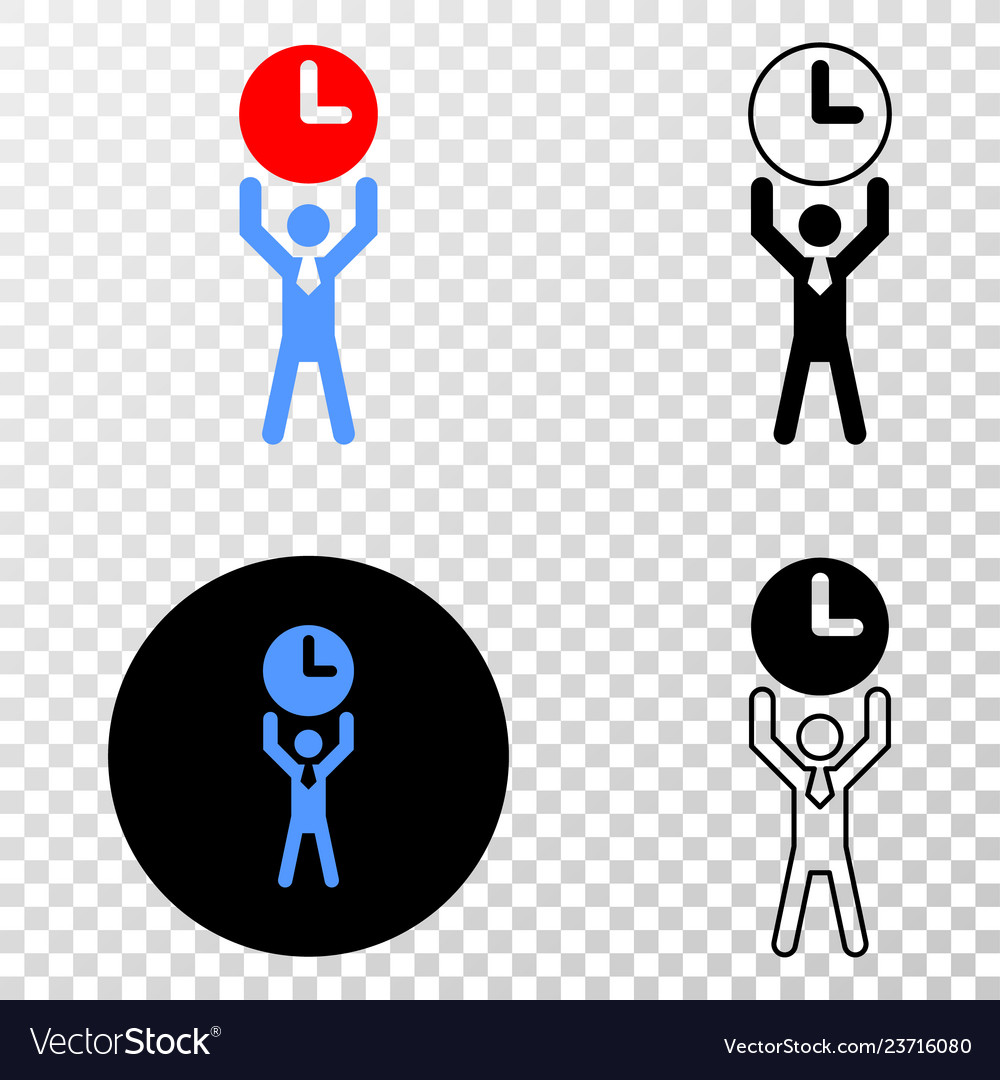 Time manager eps icon with contour version