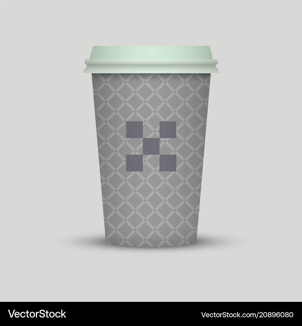 Vintage texture paper cup take away with logo Vector Image