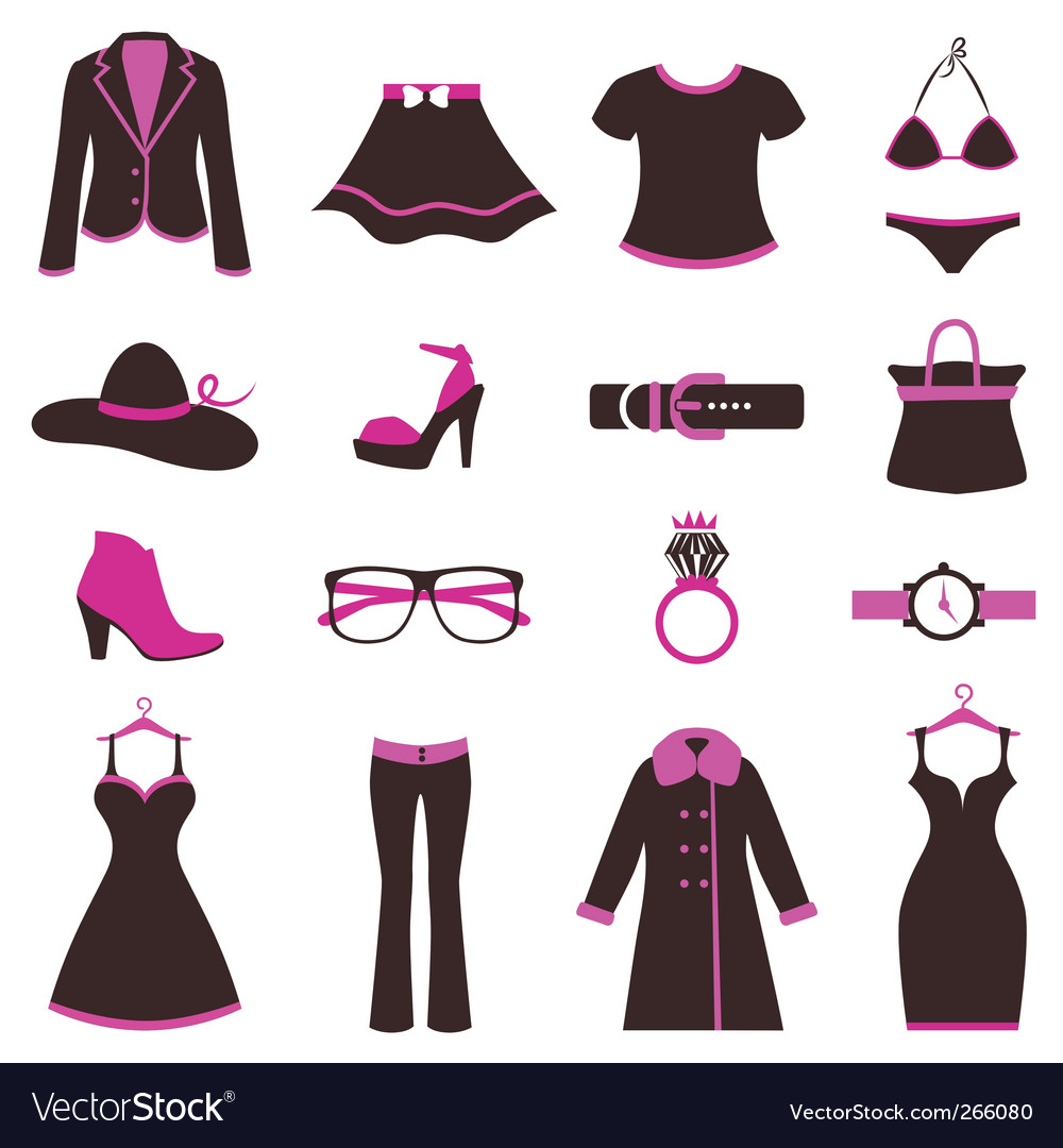 Female fashion clothes icon Royalty Free Vector Image