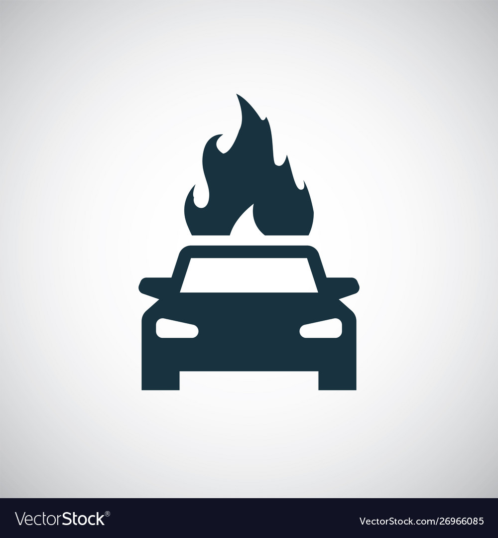 Car fire icon Royalty Free Vector Image - VectorStock