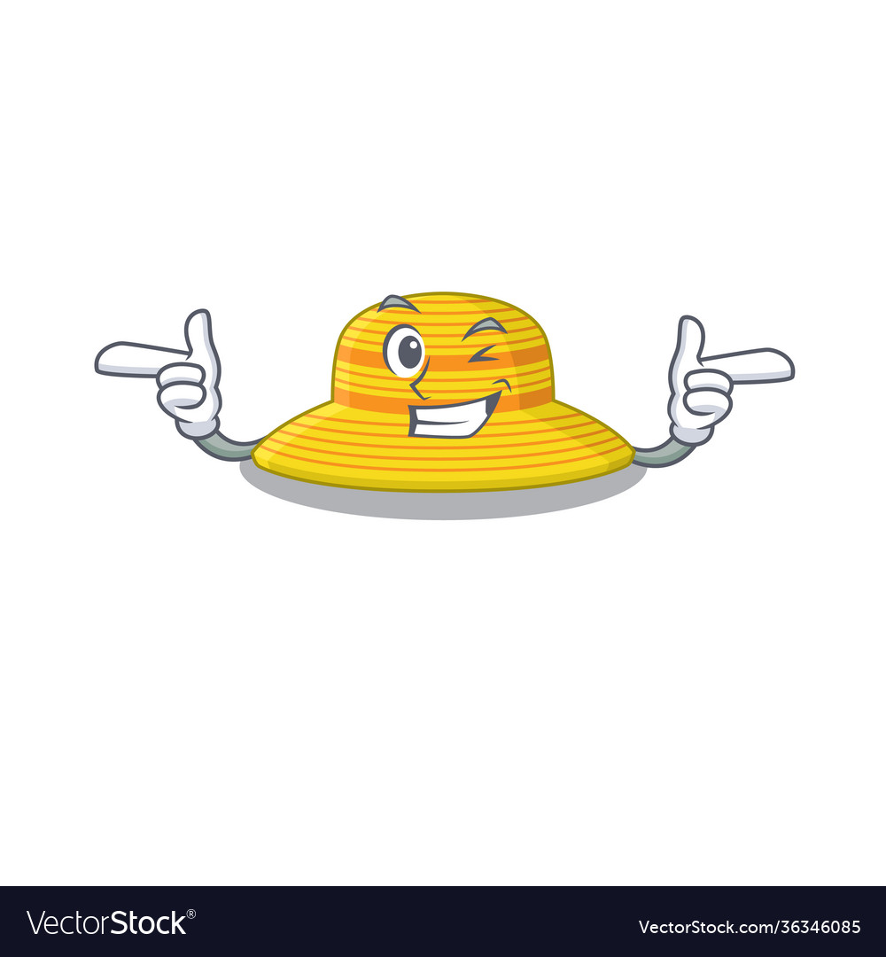 Cartoon design summer hat showing funny face