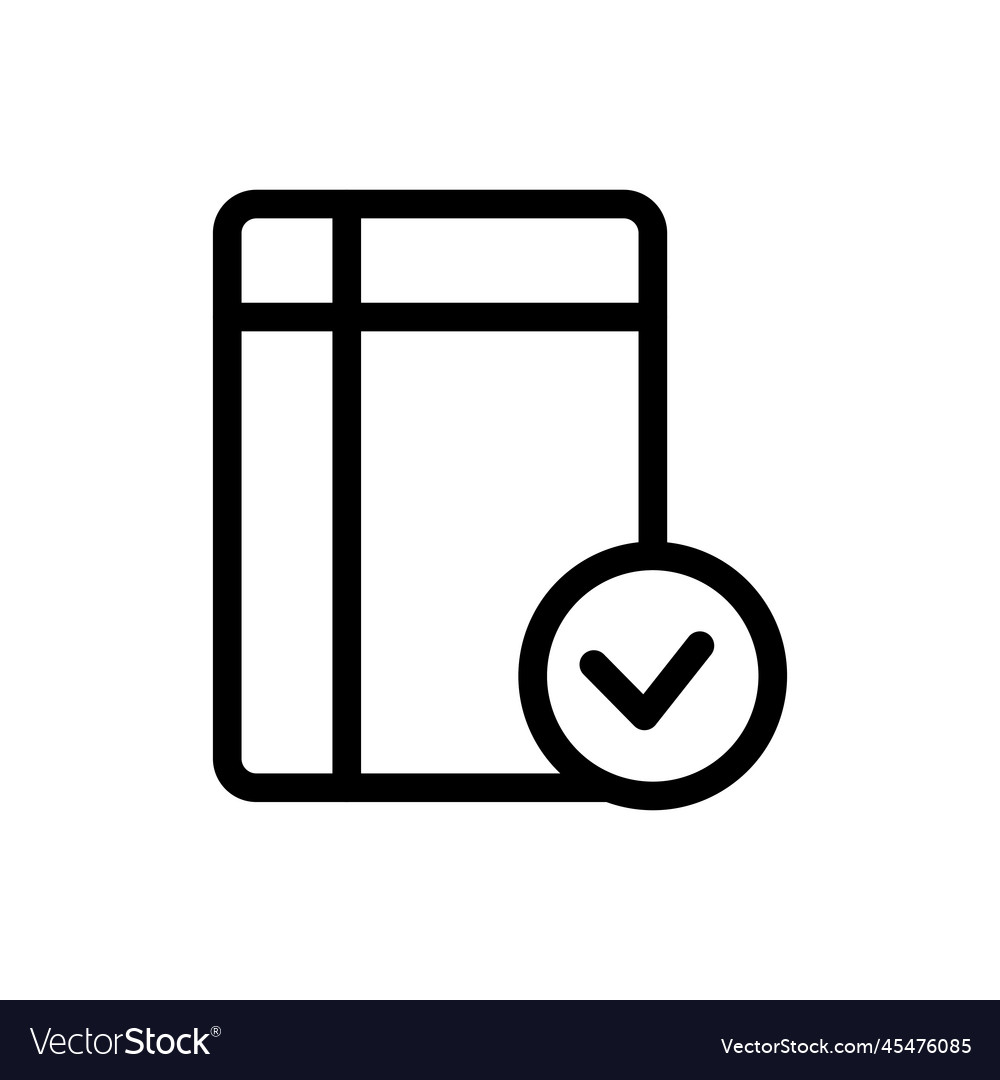 Check task line icon isolated on white background