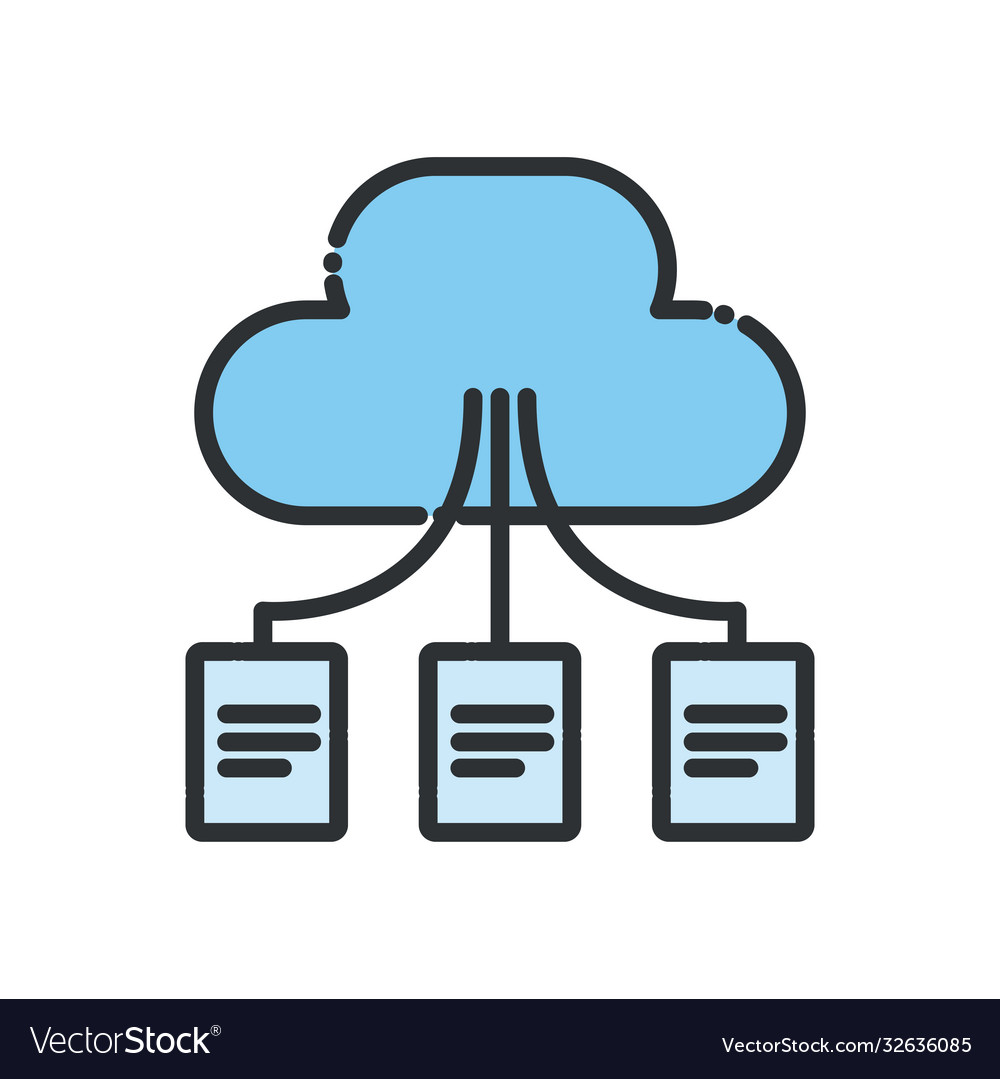 Cloud computing with documents line and fill style