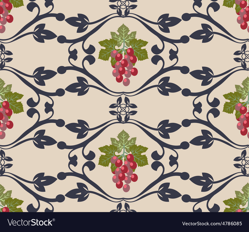 Decorative pattern with grapes