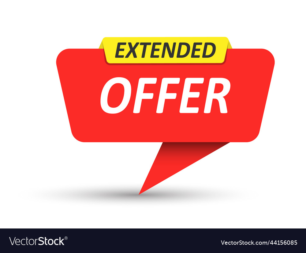 Extended Offer Banner Pointer Sticker Label Vector Image