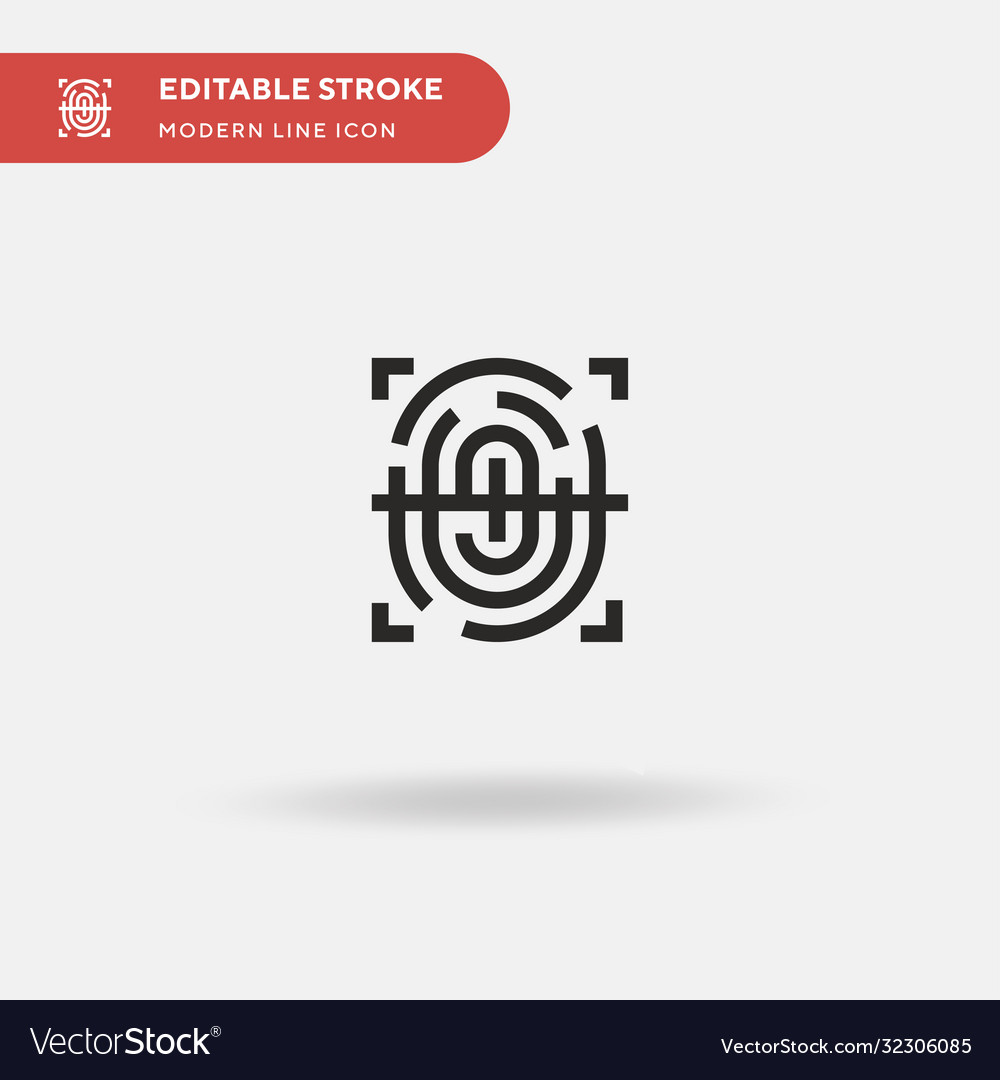 Fingerprint scan simple icon Vector Image Fingerprint scan simple icon