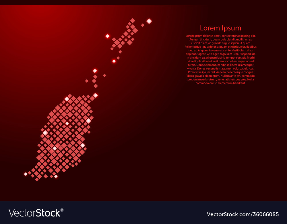 Grenada map from red pattern rhombuses
