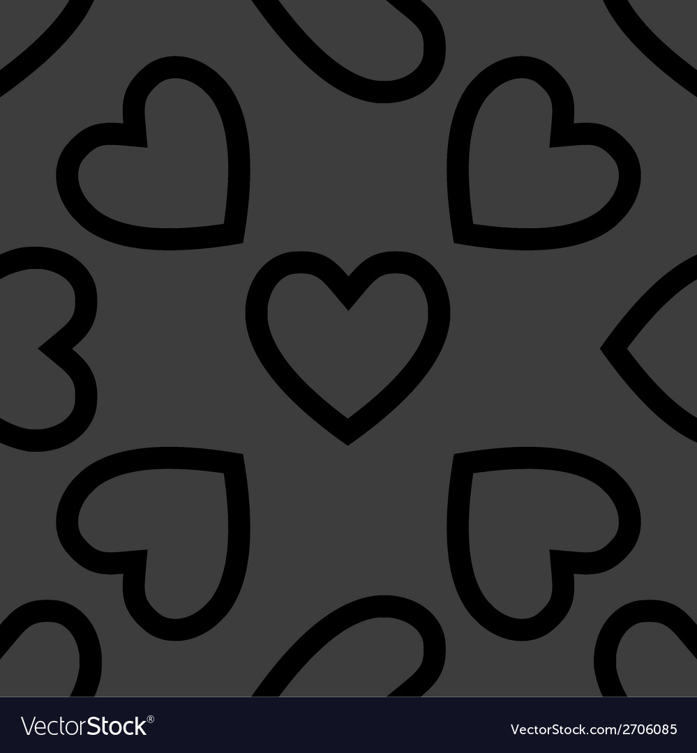 Heart web icon flat design seamless pattern