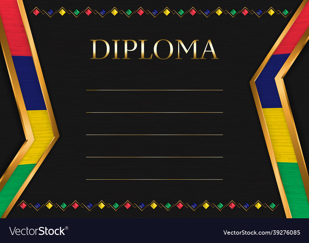 Horizontal frame and border with mauritius flag vector image Horizontal frame and border with mauritius flag