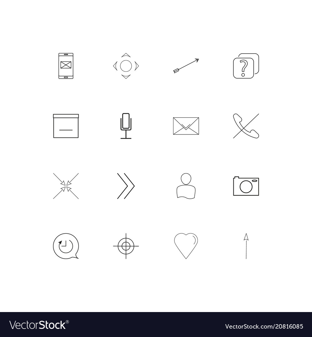 Interface linear thin icons set outlined simple