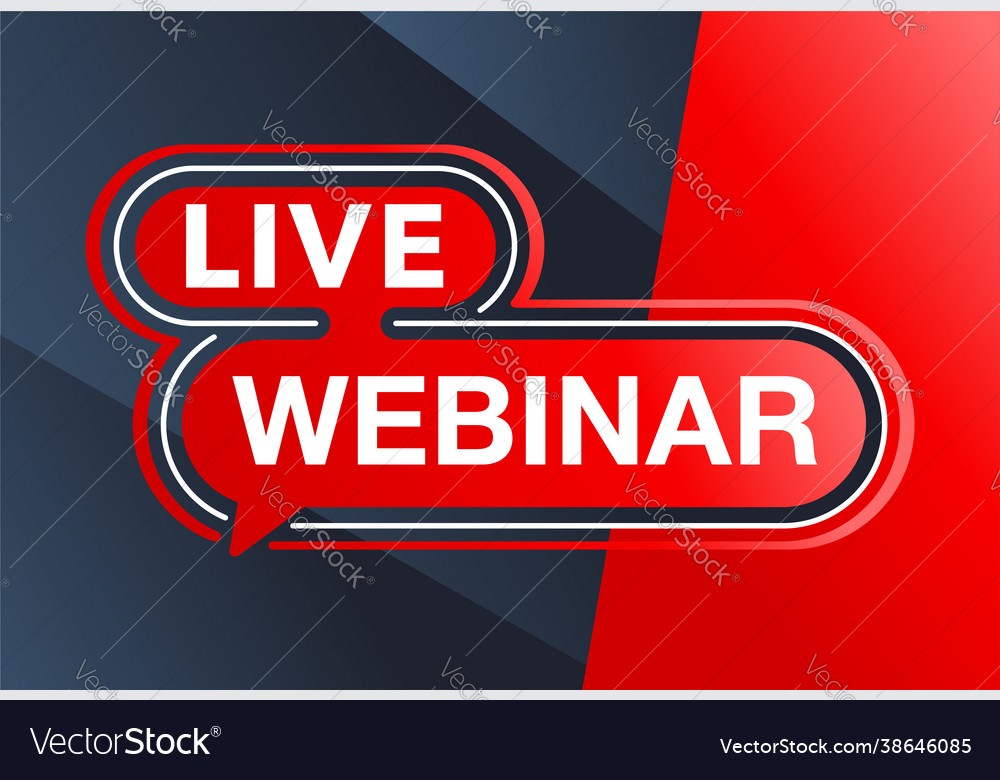 Live webinar banner in rounded style with red back