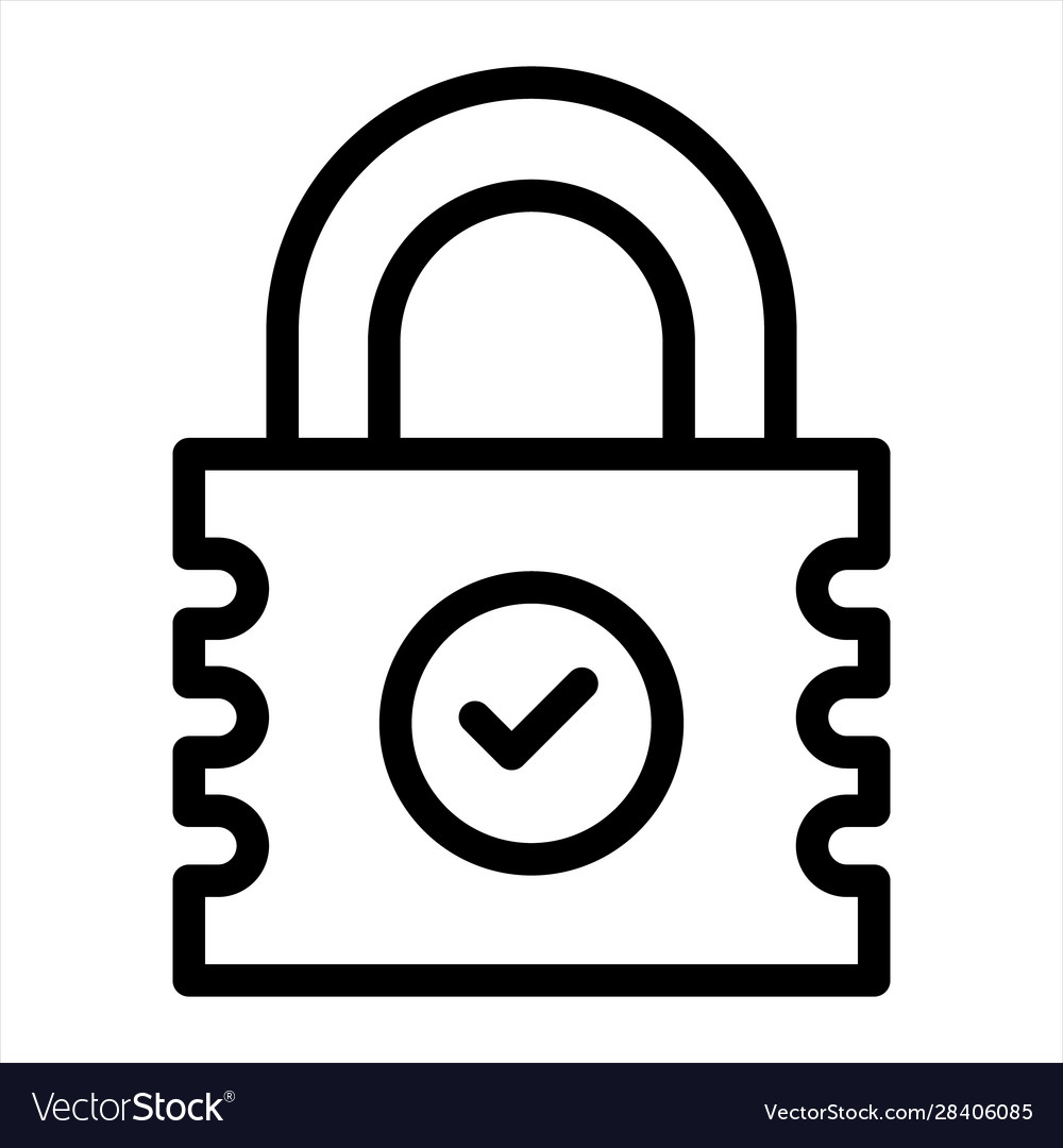 Lock protected icon symbol design