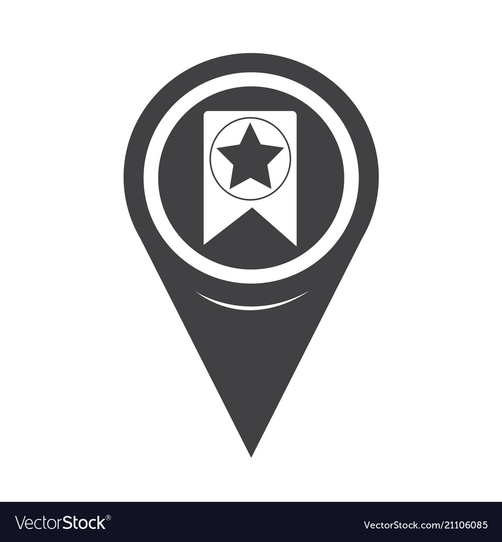 Map pointer web bookmark ribbon icon vector image Map pointer web bookmark ribbon icon