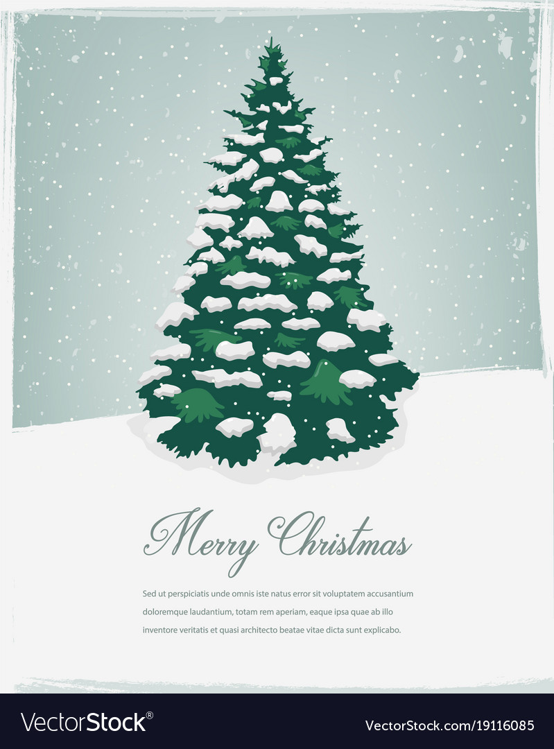 Merry christmas greeting tree Royalty Free Vector Image