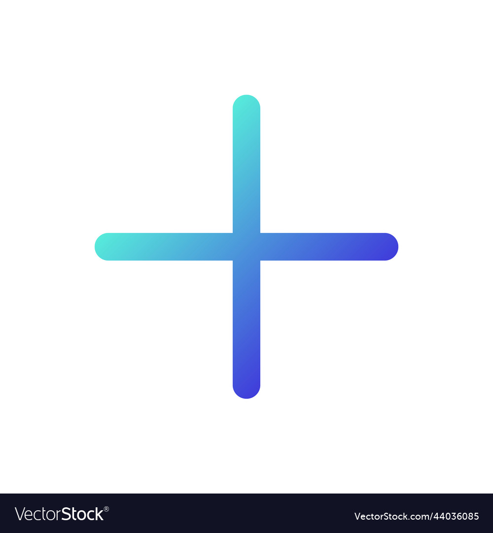 Plus pixel perfect gradient linear ui icon vector image Plus pixel perfect gradient linear ui icon